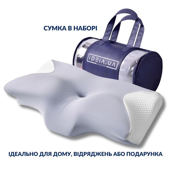 Подушка ортопедическая ErgoSleep 61х34х12 см IDEIA анатомическая с эффектом памяти для сна на боку, спине и животе, с наволочкой на молнии, фото 11