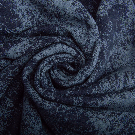 Ткань трикотаж трехнитка Мрамор флис, 310 гр/м2, 185 см т/синій, фото 1