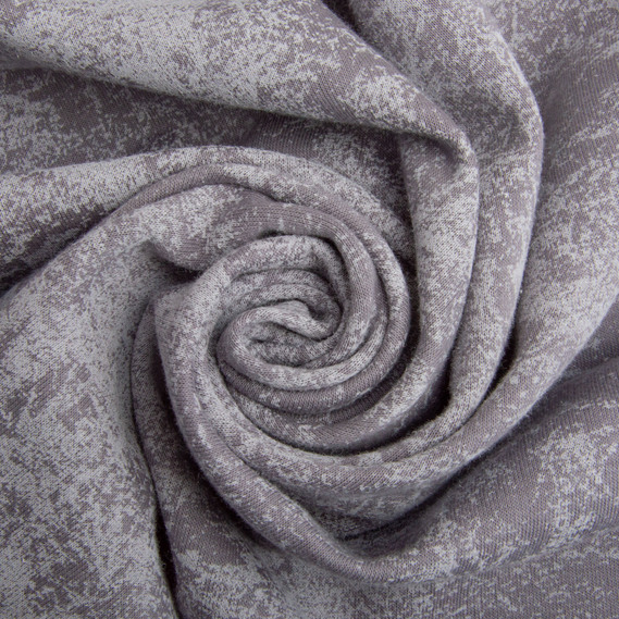 Тканина трикотаж трьохнитка Мармур фліс, 310 гр/м2, 185 см сірий, фото 1