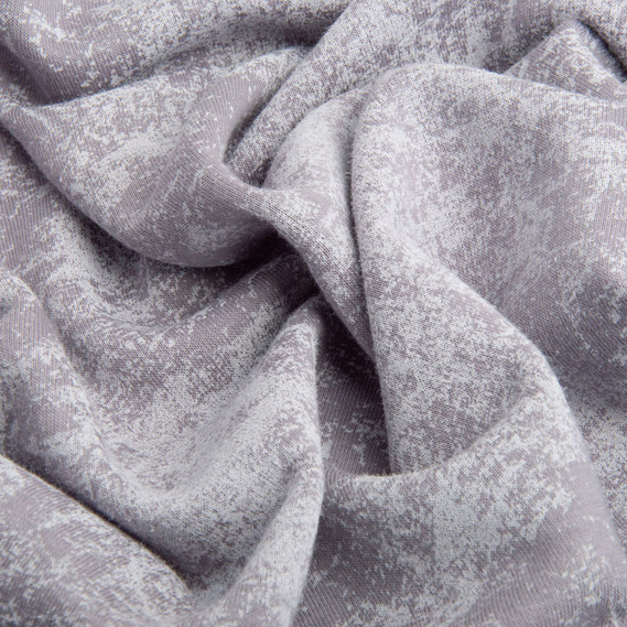 Тканина трикотаж трьохнитка Мармур фліс, 310 гр/м2, 185 см сірий, фото 2