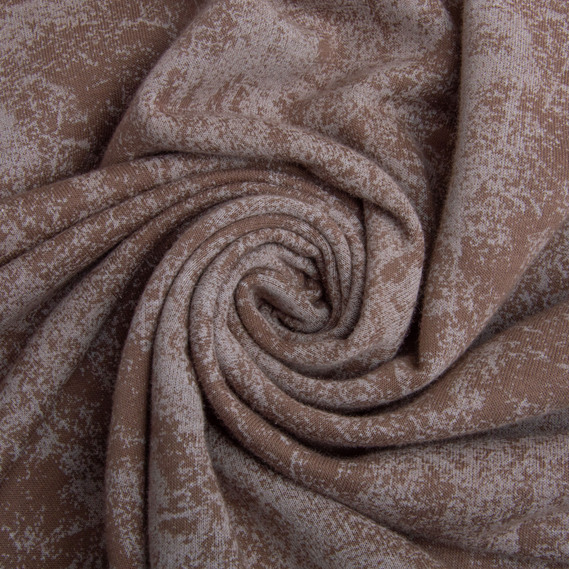 Ткань трикотаж трехнитка Мрамор флис, 310 гр/м2, 185 см т/беж, фото 1