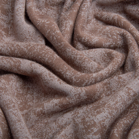 Ткань трикотаж трехнитка Мрамор флис, 310 гр/м2, 185 см т/беж, фото 2