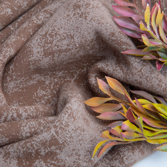 Ткань трикотаж трехнитка Мрамор флис, 310 гр/м2, 185 см т/беж, фото 4