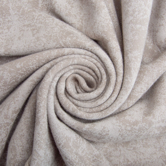 Ткань трикотаж трехнитка Мрамор флис, 310 гр/м2, 185 см беж, фото 1