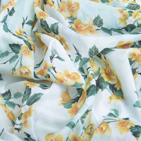 Тканина Батист Жасмін, 145 см, 77 гр/м2, бавовна, натуральна тканина для одягу, бавовна зелена, фото 3