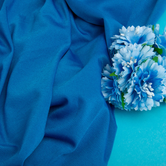 Тканина трикотаж Масло, 150 см, 189 гр/м2 електрик, фото 3