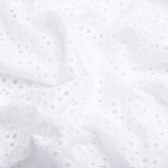 Batiste broderie fabric Molly, 130 cm wide, 123 g/m², cotton, natural fabric suitable for clothing біла, фото 2