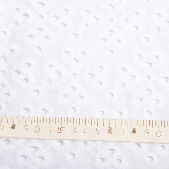 Batiste broderie fabric Molly, 130 cm wide, 123 g/m², cotton, natural fabric suitable for clothing біла, фото 4