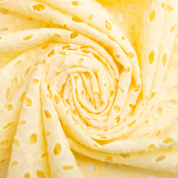 Batiste broderie fabric Lola, 130 cm wide, 130 g/m², cotton, natural fabric suitable for clothing крем , фото 1