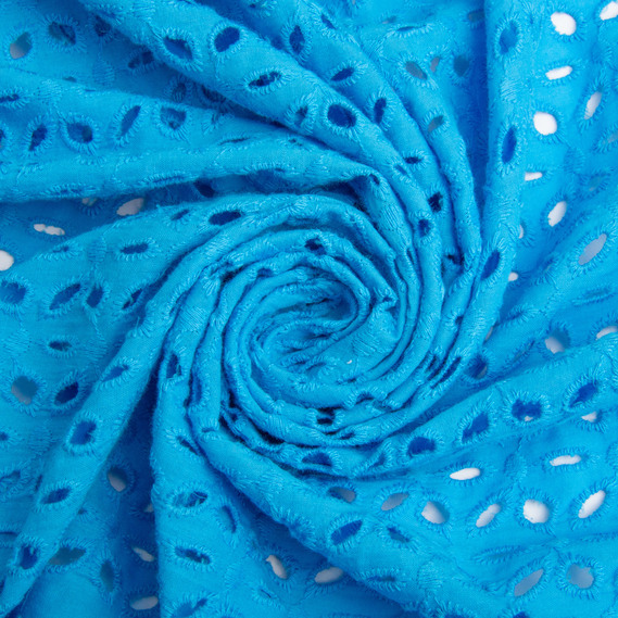 Тканина батист прошва Лола, 130 см, 130 гр/м2, бавовна, натуральна тканина для одягу волошка, фото 1