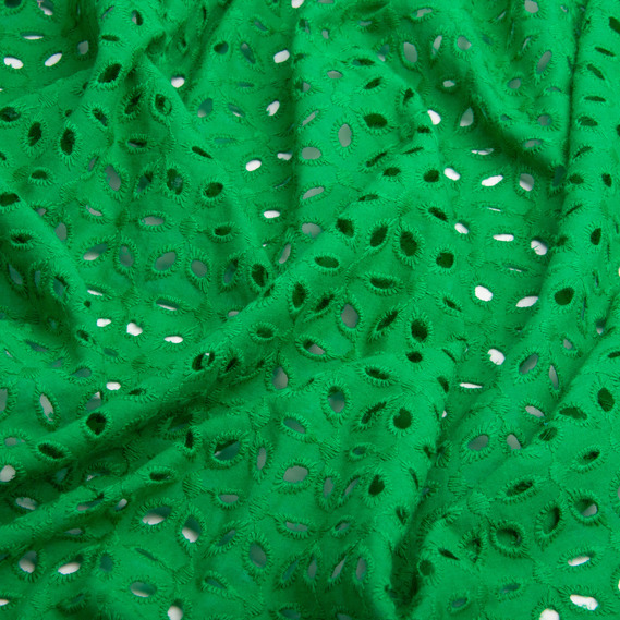 Тканина батист прошва Лола, 130 см, 130 гр/м2, бавовна, натуральна тканина для одягу зелена, фото 2