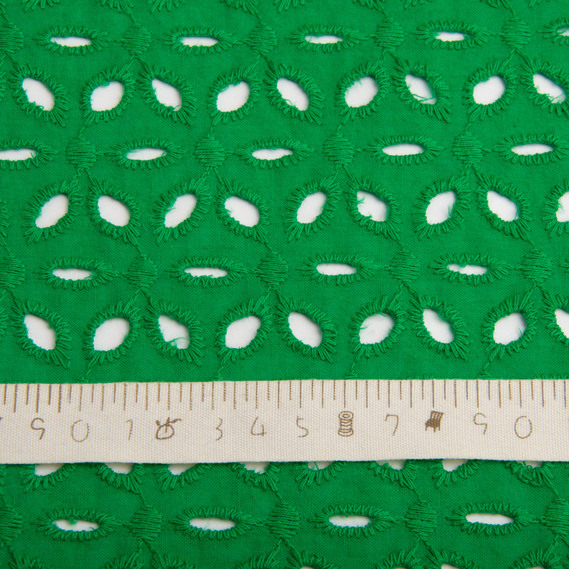 Тканина батист прошва Лола, 130 см, 130 гр/м2, бавовна, натуральна тканина для одягу зелена, фото 4