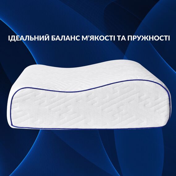 Подушка ортопедическая NeckWave 60х40х11/9 см IDEIA анатомическая с эффектом памяти для сна на боку, спине и животе, с наволочкой на молнии, фото 11