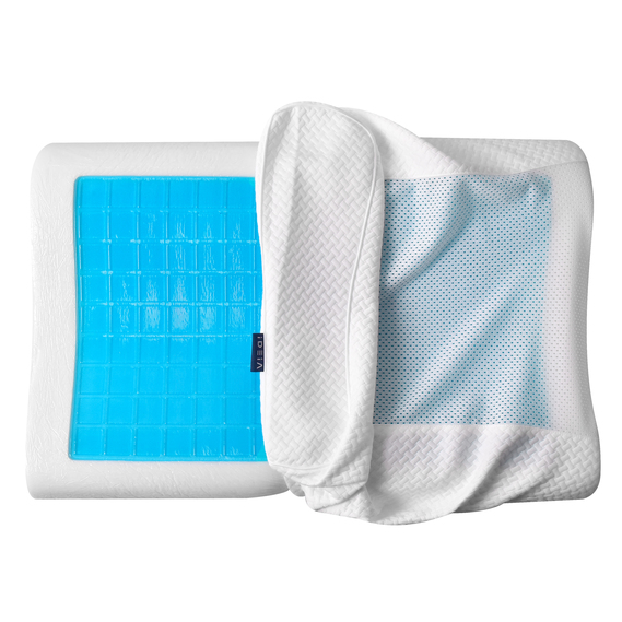 CoolGel Orthopedic Pillow 60х40х11/9 см cm IDEIA Contour Memory Foam Pillow for Side, Back, and Stomach Sleepers, with Zippered Cooling Pillowcase, фото 1