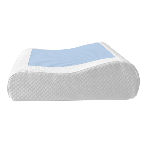 CoolGel Orthopedic Pillow 60х40х11/9 см cm IDEIA Contour Memory Foam Pillow for Side, Back, and Stomach Sleepers, with Zippered Cooling Pillowcase, фото 3