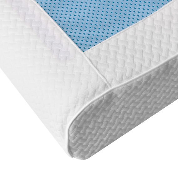 CoolGel Orthopedic Pillow 60х40х11/9 см cm IDEIA Contour Memory Foam Pillow for Side, Back, and Stomach Sleepers, with Zippered Cooling Pillowcase, фото 4