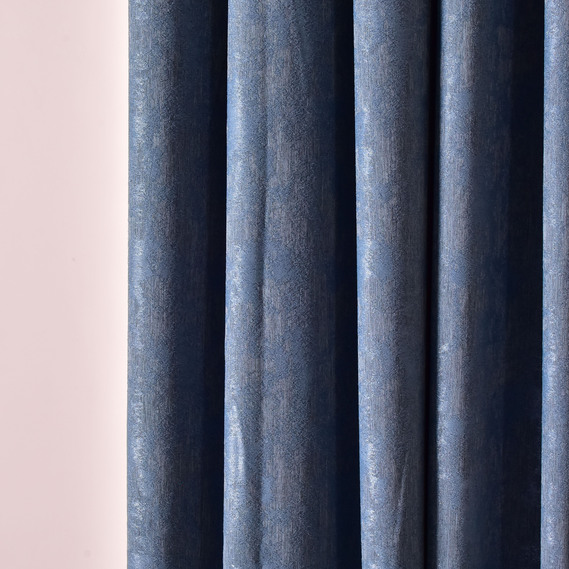 Ткань портьерная однотонная Фонлук Leopar Soft, 285 см, 280 гр/м2, шторная ткань, ткань для штор, шторы, портьеры, гардины, ткань гардинная V-12716 мор.хвиля, фото 2