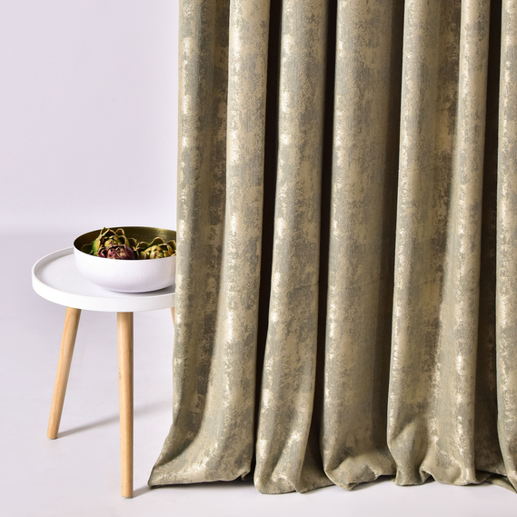 Тканина портьєрна однотонна Фонлук Leopar Soft, 285 см, 280 гр/м2, шторна тканина, тканина для штор, штори, портьєри, гардини, тканина гардинна V-12753 олива, фото 4