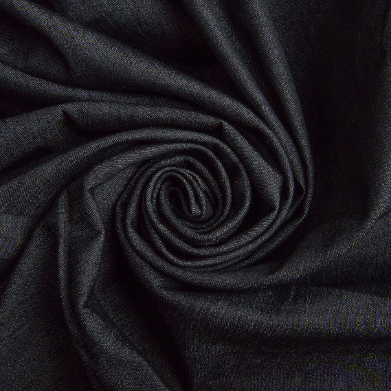 Тканина джинс, джинсова 150 см 185 гр/2 стрейчева, для джинсів, костюмів, юбок, дитячого одягу чорна, фото 1