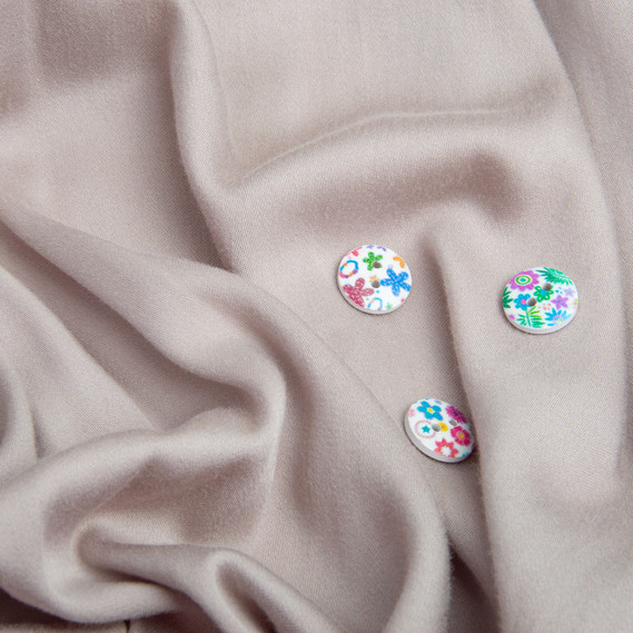 Solid-colored staple fabric WT-21659, 145 cm wide, 145 g/m², suitable for dresses, blouses, and skirts сірий/беж, фото 3