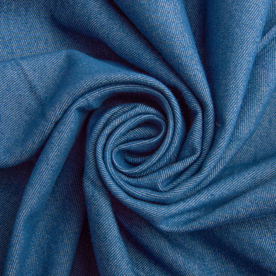 Тканина джинс, джинсова 150 см 230 гр/2 стрейчева, для джинсів, костюмів, юбок, дитячого одягу синя, фото 1