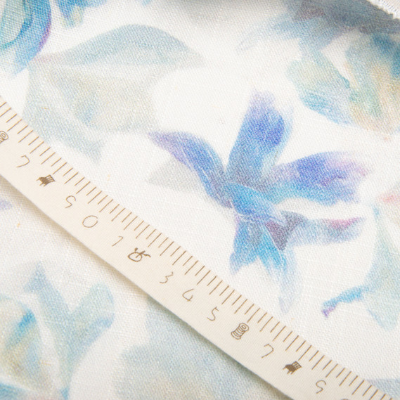 Тканина костюмно-платтяна льон з віскозою 140 см 180 г/м2 для суконь, костюмів, спідниць, брюк, комбінезонів Ліла блакитний, фото 5