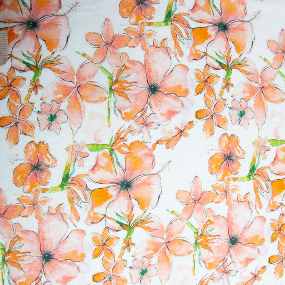 Тканина костюмно-платтяна льон з віскозою 140 см 180 г/м2 для суконь, костюмів, спідниць, брюк, комбінезонів Мерсі помарнч, фото 2