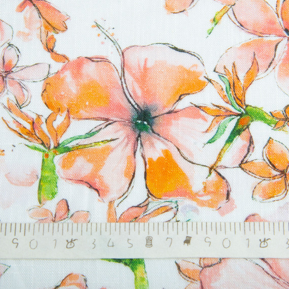 Тканина костюмно-платтяна льон з віскозою 140 см 180 г/м2 для суконь, костюмів, спідниць, брюк, комбінезонів Мерсі помарнч, фото 5