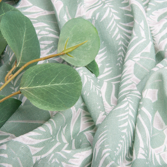 Тканина костюмно-платтяна льон з віскозою 140 см 180 г/м2 для суконь, костюмів, спідниць, брюк, комбінезонів папороть , фото 4