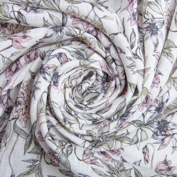 Linen-viscose suit and dress fabric 140 cm 180 gsm for dresses, suits, skirts, trousers, jumpsuits Цвітана, фото 1