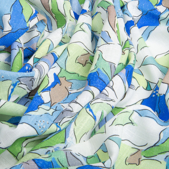 Linen-viscose suit and dress fabric 140 cm 180 gsm for dresses, suits, skirts, trousers, jumpsuits акварель синя, фото 3 Linen-viscose suit and dress fabric 140 cm 180 gsm for dresses, suits, skirts, trousers, jumpsuits акварель синя, фото 3