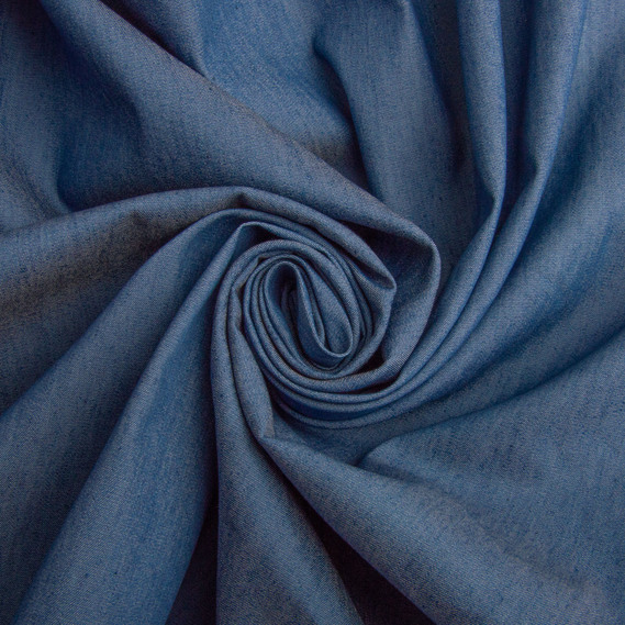 Denim fabric, 140 cm, 145 g/m2, stretch — for jeans, suits, skirts, and children’s clothing синя, фото 1