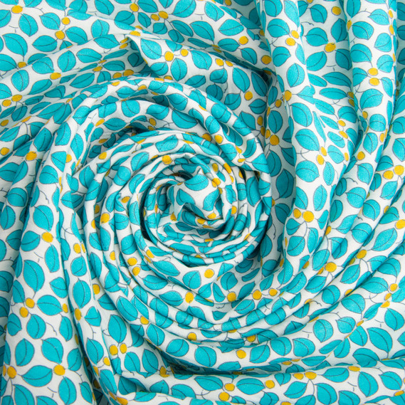 Ткань плательная вискоза Санторини, 145 см 120 гр/м2 для платьев, юбок, брюк, детской одежды Марічка бірюза, фото 1