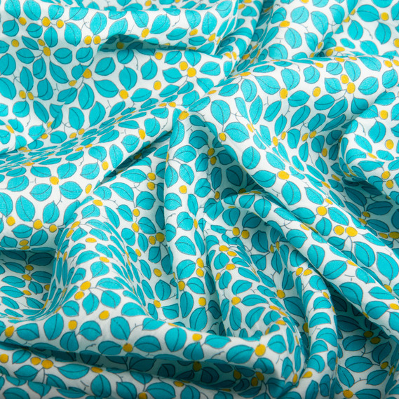 Ткань плательная вискоза Санторини, 145 см 120 гр/м2 для платьев, юбок, брюк, детской одежды Марічка бірюза, фото 3