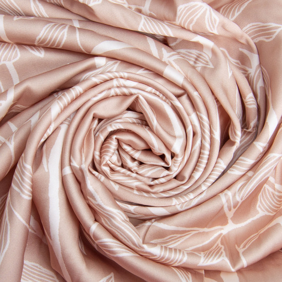 Тканина плательна атлас шовк стрейч Гремі, 100 гр/м2 150 см легка для суконь, блуз, піжам та аксесуарів т/беж, фото 1