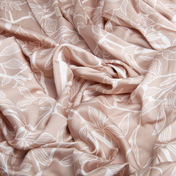 Тканина плательна атлас шовк стрейч Гремі, 100 гр/м2 150 см легка для суконь, блуз, піжам та аксесуарів т/беж, фото 3