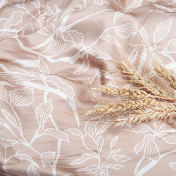 Тканина плательна атлас шовк стрейч Гремі, 100 гр/м2 150 см легка для суконь, блуз, піжам та аксесуарів т/беж, фото 4