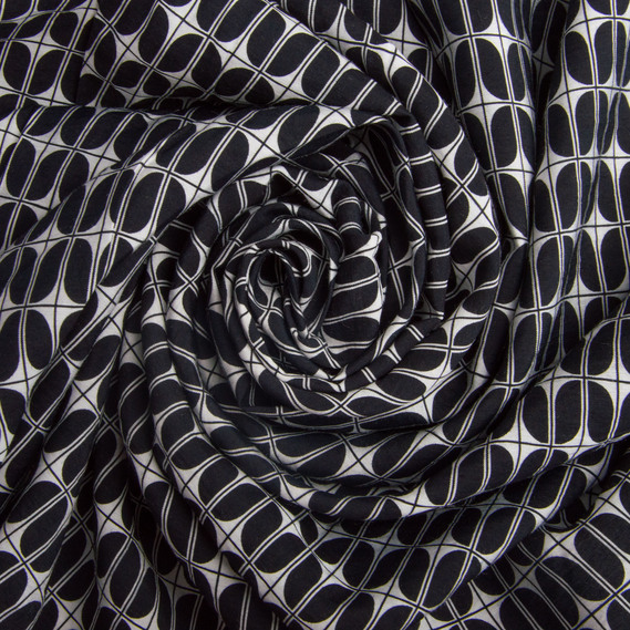 Ткань плательная вискоза Венеция, 145 см 90 гр/м2 для платьев, юбок, брюк, детской одежды чорна, фото 1