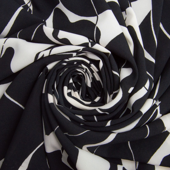Ткань плательная Super soft 150 см 95 гр/м2 легкая, для платьев, юбок, брюк, аксессуаров мариво чорна, фото 1
