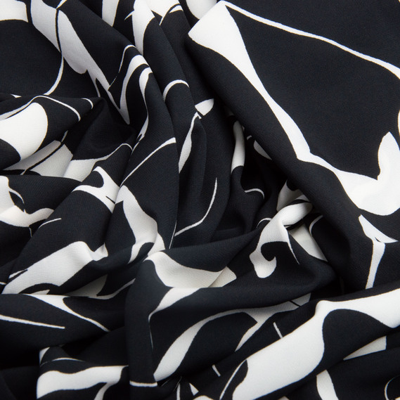 Ткань плательная Super soft 150 см 95 гр/м2 легкая, для платьев, юбок, брюк, аксессуаров мариво чорна, фото 2