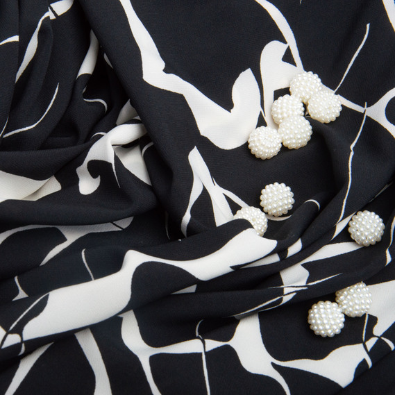 Ткань плательная Super soft 150 см 95 гр/м2 легкая, для платьев, юбок, брюк, аксессуаров мариво чорна, фото 3