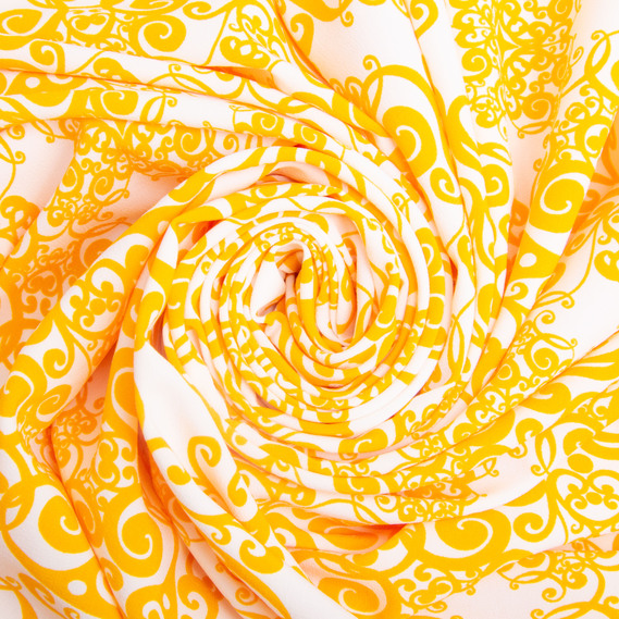 Super Soft Dress Fabric 150 cm 95 gsm for dresses, skirts, trousers, accessories візерунок жовта, фото 1