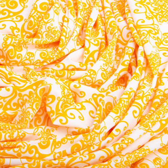 Super Soft Dress Fabric 150 cm 95 gsm for dresses, skirts, trousers, accessories візерунок жовта, фото 3