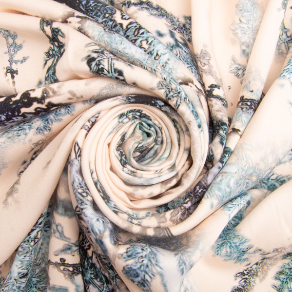 Ткань штапель вискоза 135 гр/м2 плательная ткань натуральная, для блузок, платьев, юбок полин беж, фото 1