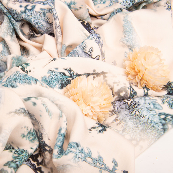 Ткань штапель вискоза 135 гр/м2 плательная ткань натуральная, для блузок, платьев, юбок полин беж, фото 4