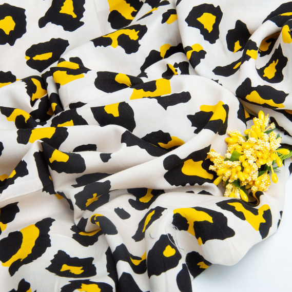 Тканина платтяна штапель віскоза 145 см 95 г/м2 для суконь, спідниць, брюк, комбінезонів, дитячого одягу Анімал, фото 4