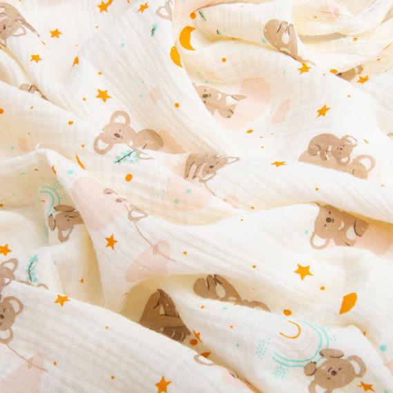 Ткань хлопок Муслин 135 см, 120 гр/м2 для платьев, блузок, юбок, халатов, костюмов, пледов коала крем, фото 3 Ткань хлопок Муслин 135 см, 120 гр/м2 для платьев, блузок, юбок, халатов, костюмов, пледов коала крем, фото 3