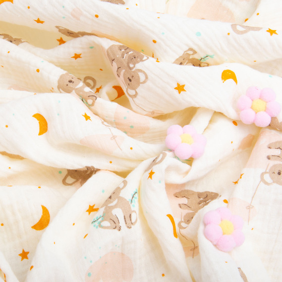 Ткань хлопок Муслин 135 см, 120 гр/м2 для платьев, блузок, юбок, халатов, костюмов, пледов коала крем, фото 4 Ткань хлопок Муслин 135 см, 120 гр/м2 для платьев, блузок, юбок, халатов, костюмов, пледов коала крем, фото 4