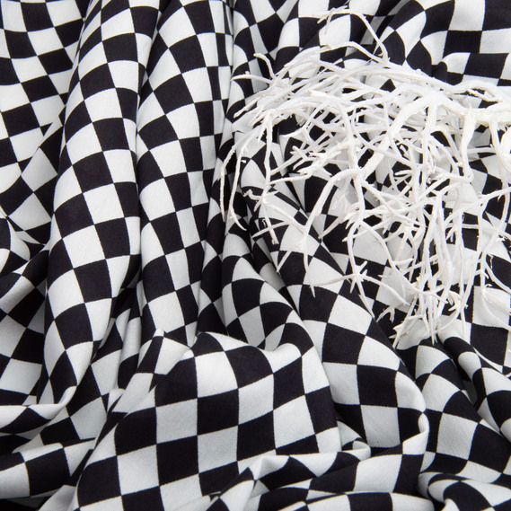 Тканина платтяна штапель віскоза 145 см 90 г/м2 для суконь, спідниць, брюк, комбінезонів, дитячого одягу шахи, фото 4