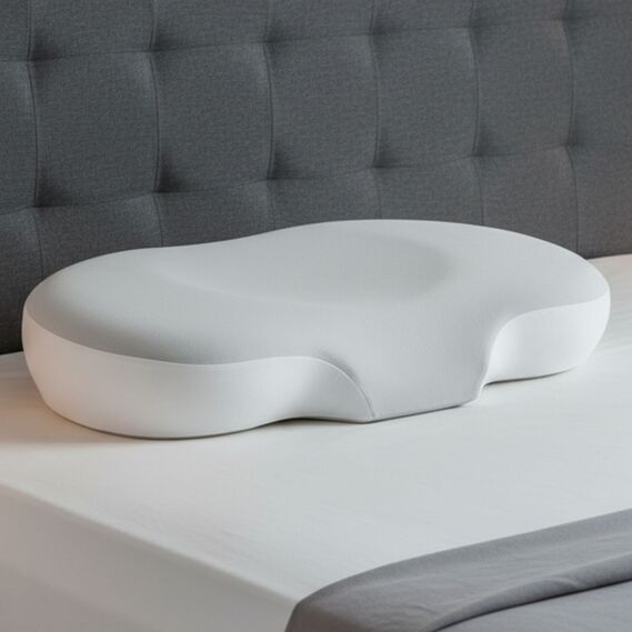 Подушка ортопедическая CloudTherapy 65х40х10 см IDEIA анатомическая с эффектом памяти для сна на боку, спине и животе, с наволочкой на молнии сіра, фото 1